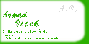 arpad vitek business card
